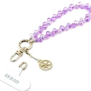 Guess cordón mano universal charm crystal morado